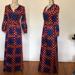 Deep V-Neck Maxi Wrap Dress